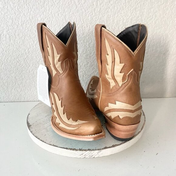 Lane WALK THE LINE Womens Brown Cowboy Bootie 10.5 Cowgirl Short Ankle Boots - Picture 11 of 11